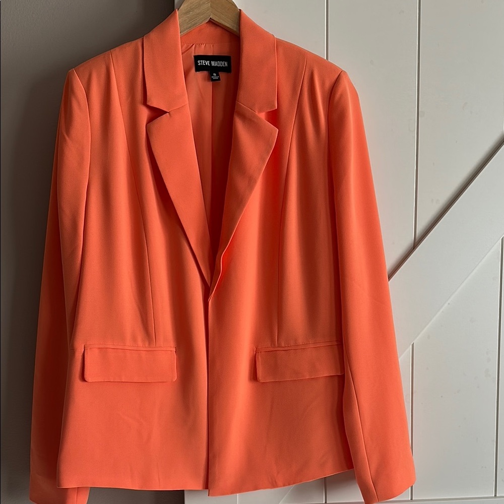 Steve Madden Orange Blazer Tailored Professional Jacket